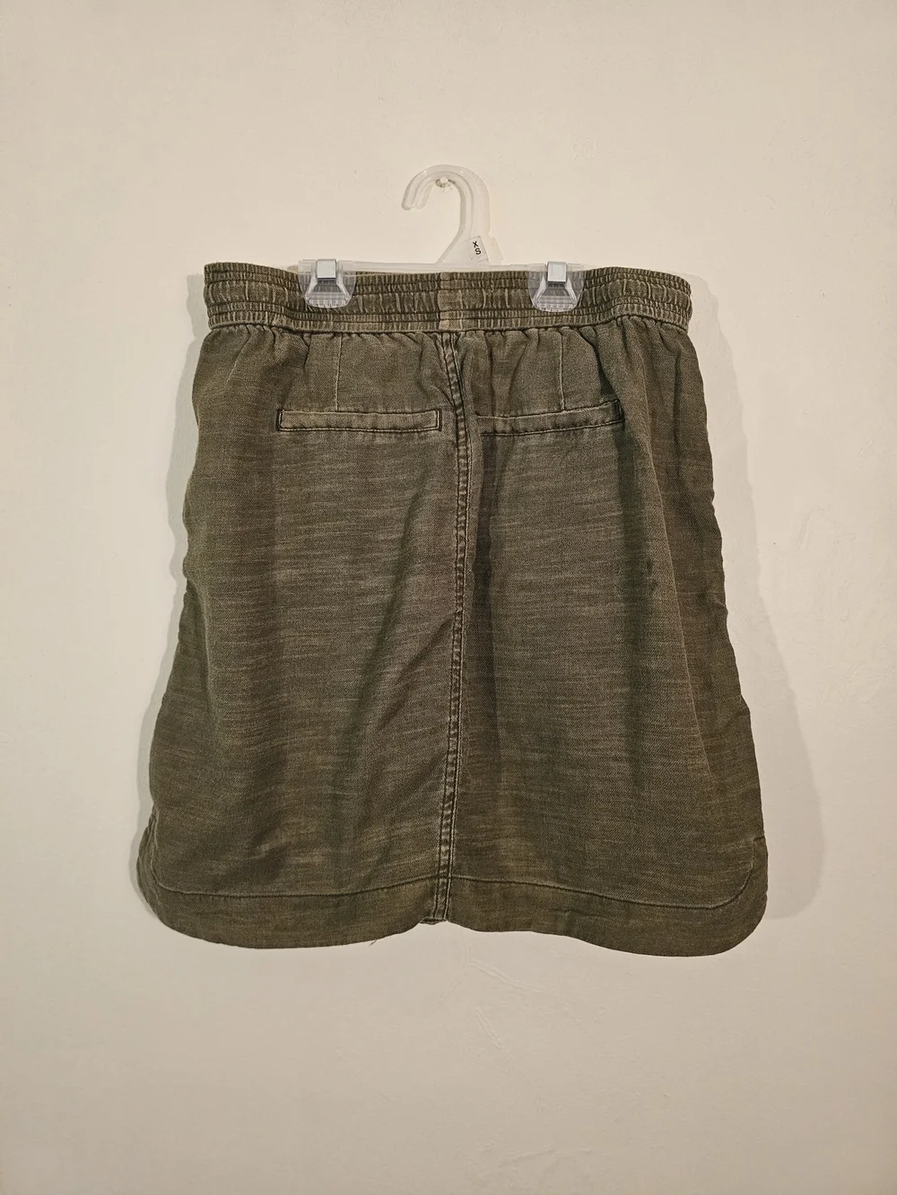 Pilcro Olive Drawstring Mini Skirt